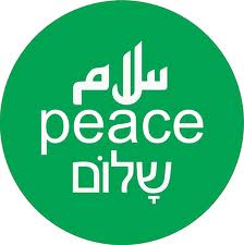 Peace logo in Hebrew and Arabic