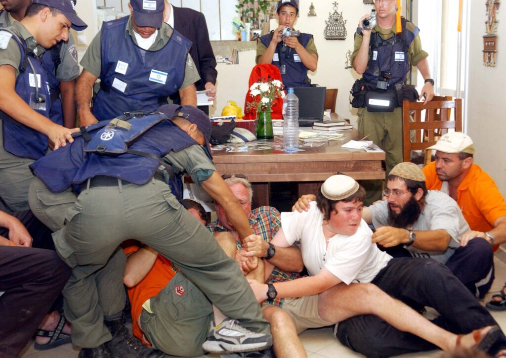 Jewish family being forced out by army
